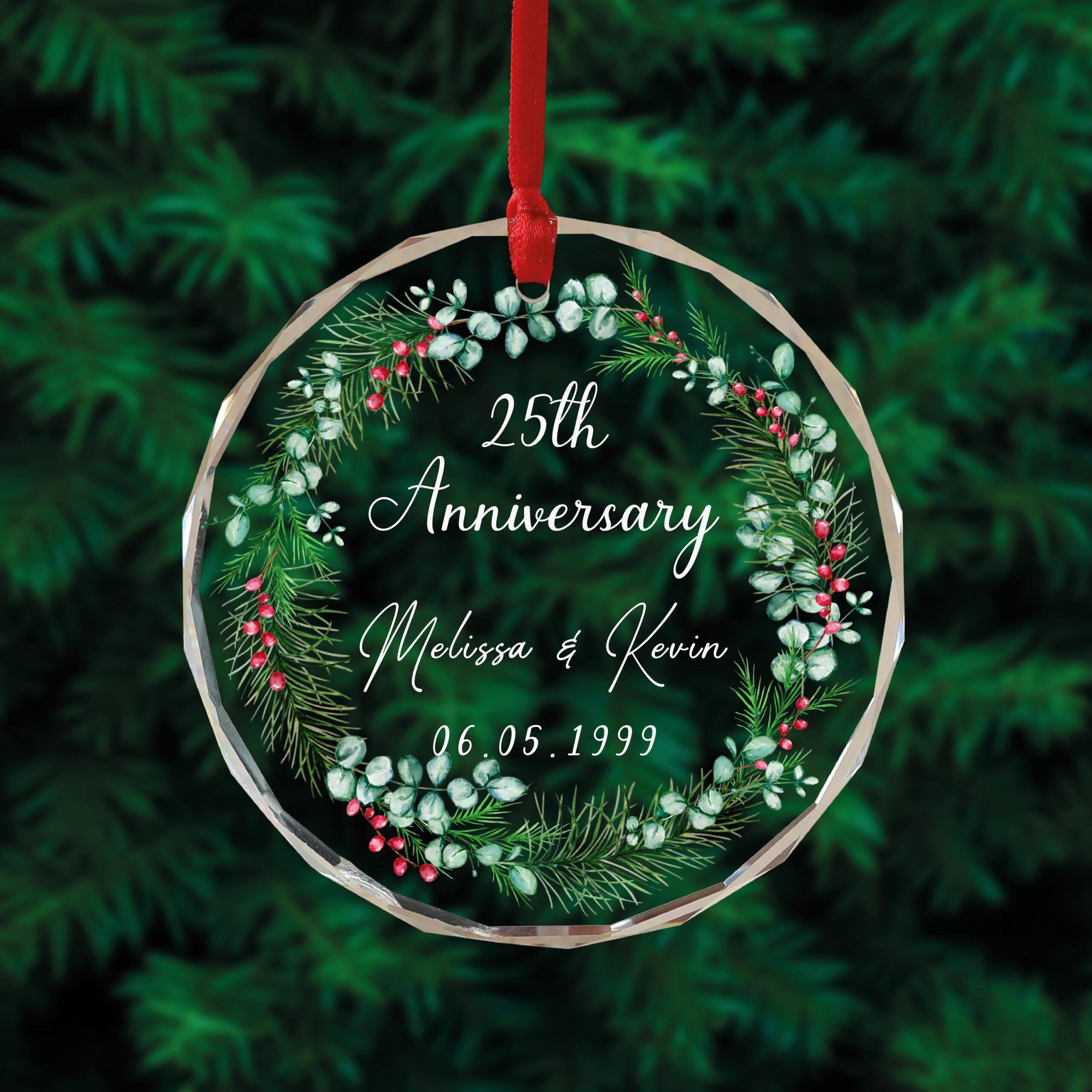 Couple Anniversary Ornament – Personalized Circle Glass Ornament – Christmas Gift For Her/Him, Husband/Wife, Couples Couple Anniversary Ornament – Personalized Circle Glass Ornament – Christmas Gift For Her/Him, Husband/Wife, Couples