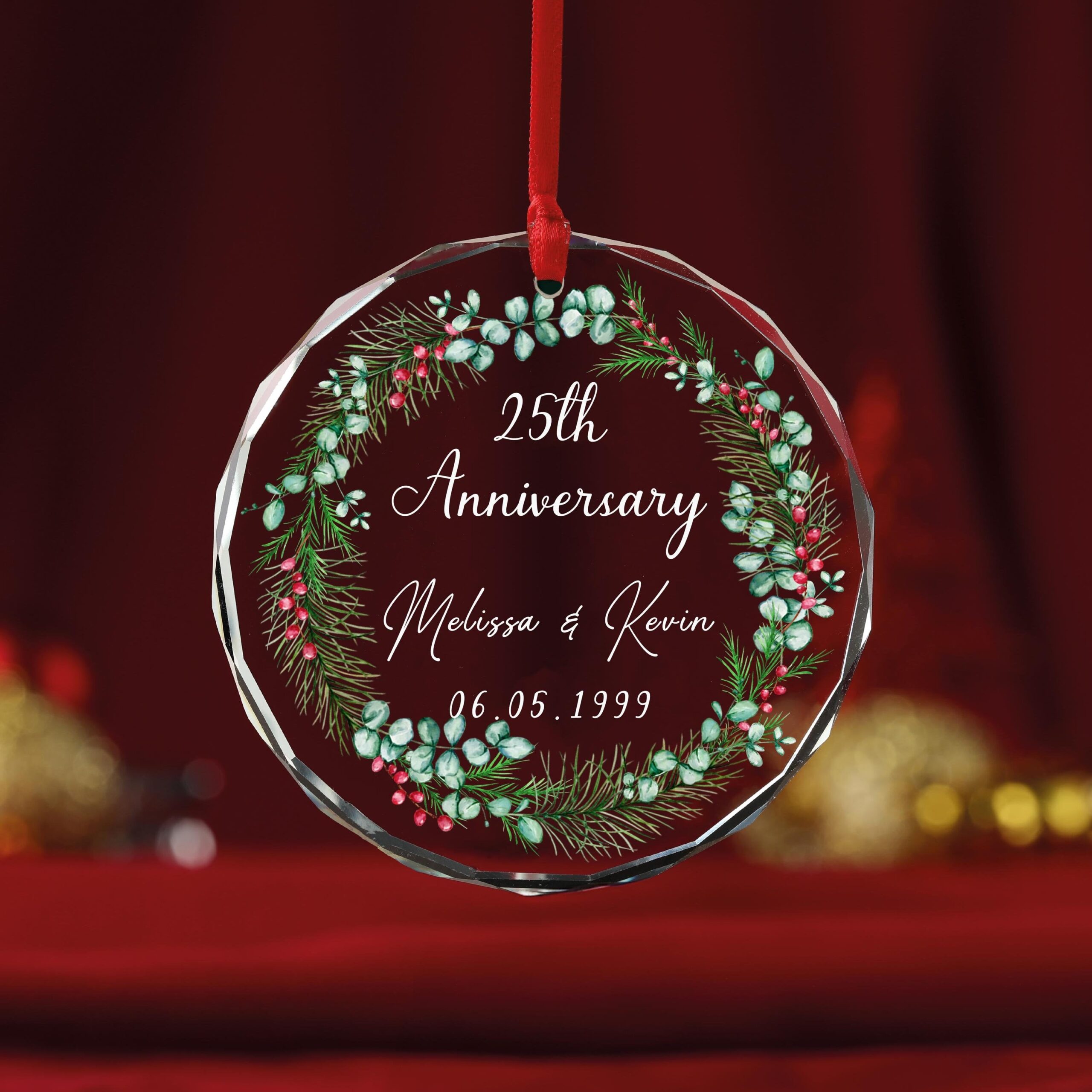 Couple Anniversary Ornament – Personalized Circle Glass Ornament – Christmas Gift For Her/Him, Husband/Wife, Couples Couple Anniversary Ornament – Personalized Circle Glass Ornament – Christmas Gift For Her/Him, Husband/Wife, Couples
