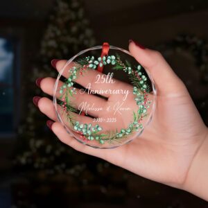 Couple Anniversary Ornament - Personalized Circle Glass Ornament - Christmas Gift For Her/Him, Husband/Wife, Couples 2 1 6f40fd08 644c 4de1 9fd5 ad13d6f15a7b.jpg