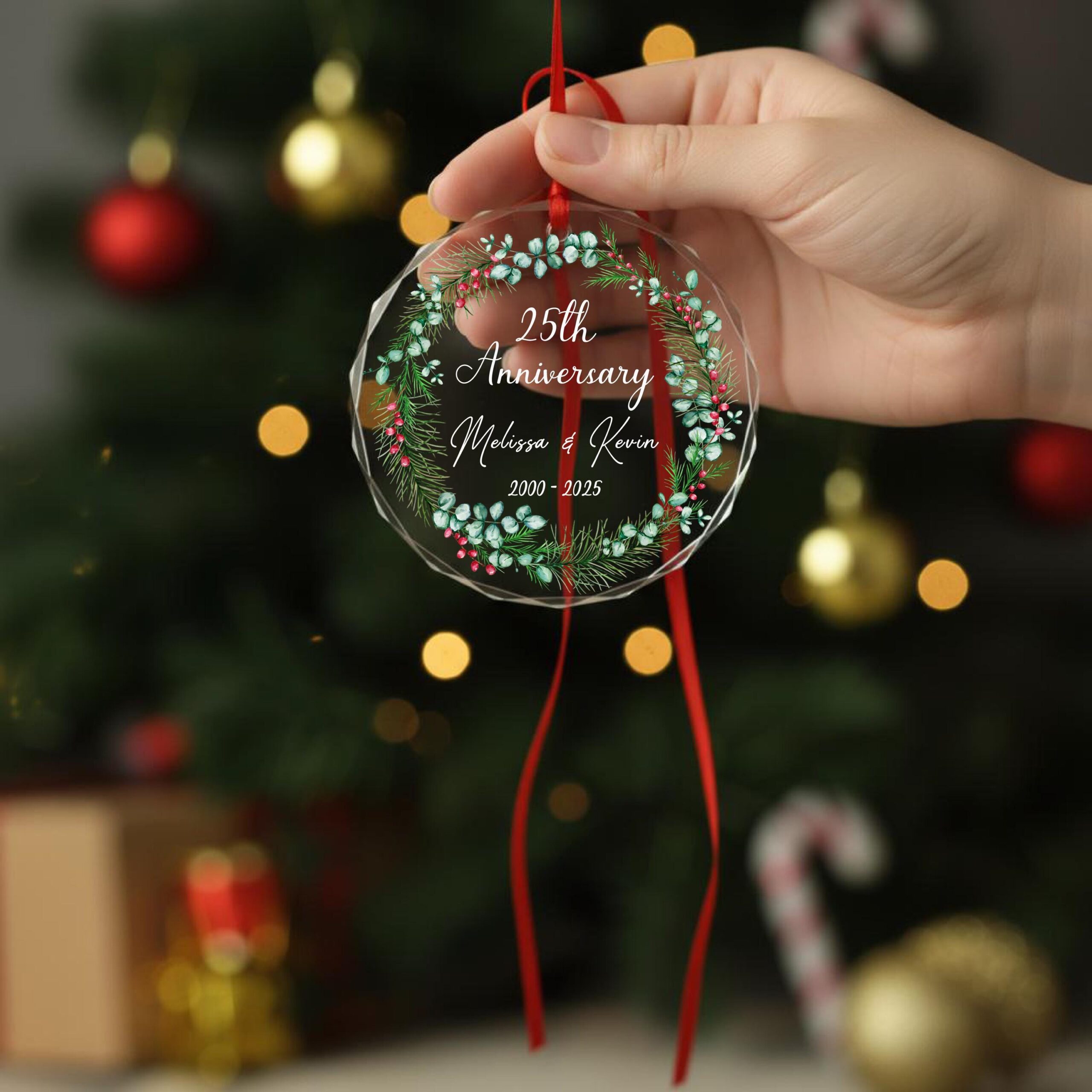 Couple Anniversary Ornament – Personalized Circle Glass Ornament – Christmas Gift For Her/Him, Husband/Wife, Couples Couple Anniversary Ornament – Personalized Circle Glass Ornament – Christmas Gift For Her/Him, Husband/Wife, Couples