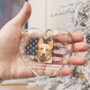 Custom Photo Forever Loved Memorial Dog Cat - Personalized Heart Shaped Glass Ornament - Sympathy Gift For Pet Owners, Pet Lovers 2 CustomPhotoForeverLovedMemorialD 2.png