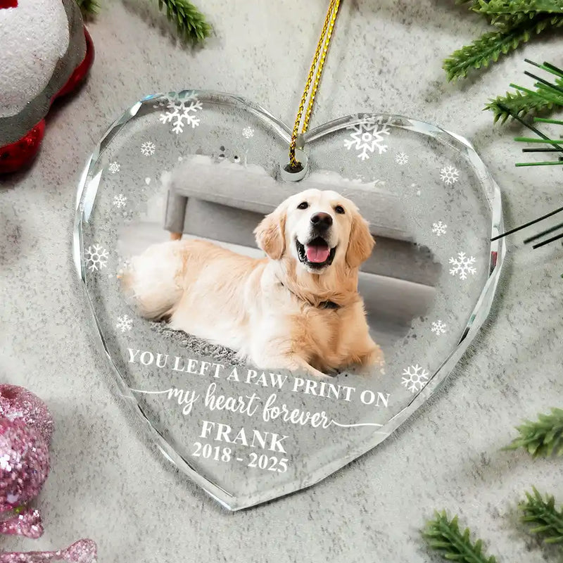 Custom Photo Forever Loved Memorial Dog Cat – Personalized Heart Shaped Glass Ornament – Sympathy Gift For Pet Owners, Pet Lovers Custom Photo Forever Loved Memorial Dog Cat – Personalized Heart Shaped Glass Ornament – Sympathy Gift For Pet Owners, Pet Lovers