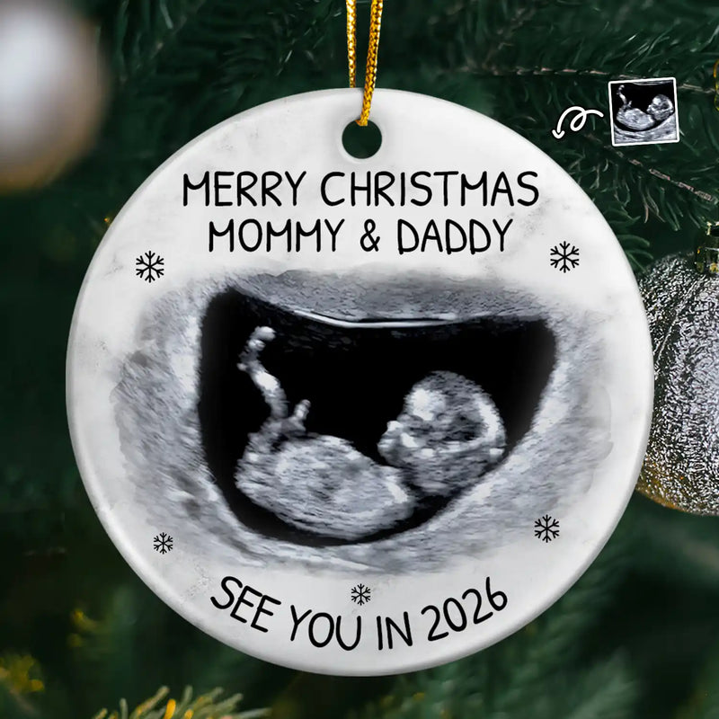 Custom Photo Baby Expecting See You In 2026 – Personalized Ceramic Ornament – Christmas Gift for Pregnant Woman Custom Photo Baby Expecting See You In 2026 – Personalized Ceramic Ornament – Christmas Gift for Pregnant Woman