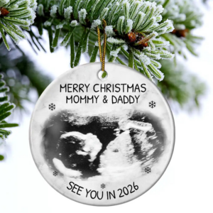 Custom Photo Baby Expecting See You In 2026 - Personalized Ceramic Ornament - Christmas Gift for Pregnant Woman 1 CustomPhotoBaby4.png