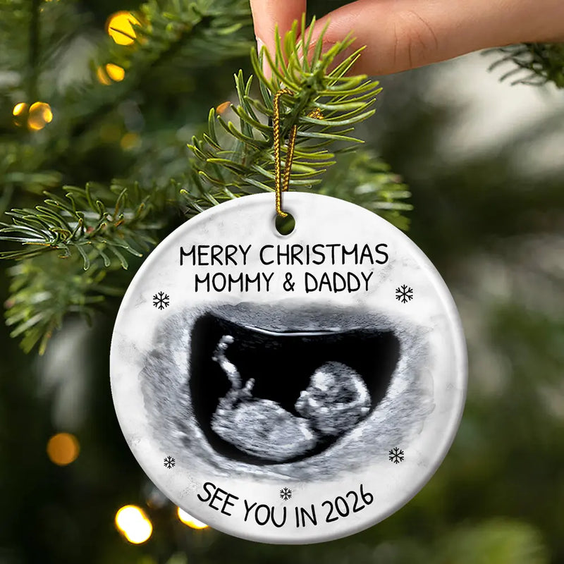 Custom Photo Baby Expecting See You In 2026 – Personalized Ceramic Ornament – Christmas Gift for Pregnant Woman Custom Photo Baby Expecting See You In 2026 – Personalized Ceramic Ornament – Christmas Gift for Pregnant Woman