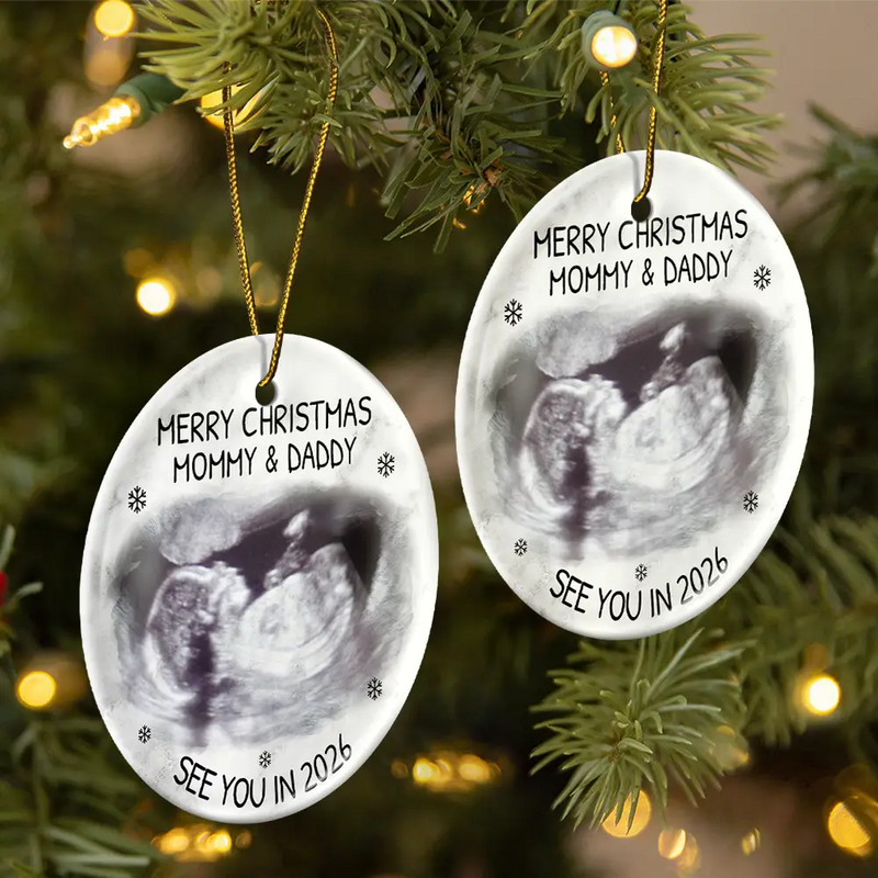 Custom Photo Baby Expecting See You In 2026 – Personalized Ceramic Ornament – Christmas Gift for Pregnant Woman Custom Photo Baby Expecting See You In 2026 – Personalized Ceramic Ornament – Christmas Gift for Pregnant Woman