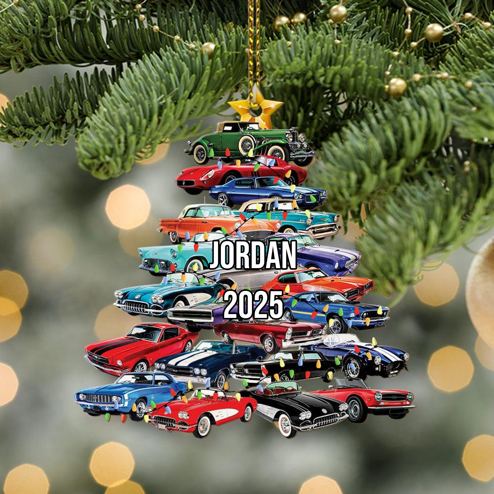 Christmas Car Tree Ornament – Personalized Custom Shaped Acrylic Ornament – Christmas Gift For Car Lovers Christmas Car Tree Ornament – Personalized Custom Shaped Acrylic Ornament – Christmas Gift For Car Lovers