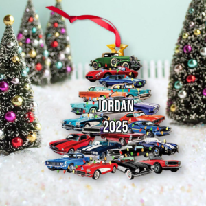 Christmas Car Tree Ornament - Personalized Custom Shaped Acrylic Ornament - Christmas Gift For Car Lovers 1 Preview Car Ornament 2.png