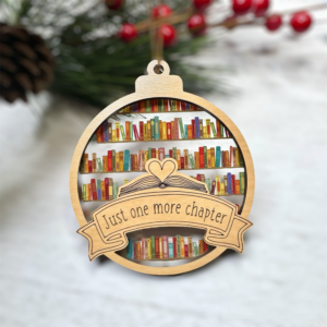 Just One More Chapter Book Lovers – Personalized Window Hanging Suncatcher Ornament – Christmas Gift For Book Lovers, Bookworms, Readers