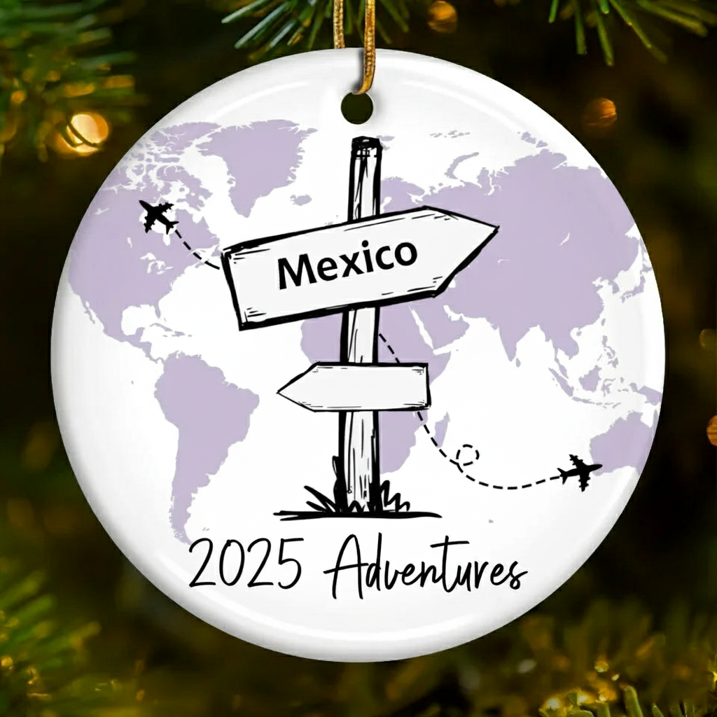 Travel All Around The World – Personalized Ceramic Ornament – Christmas Gift For Family Members, Gift For Adventure Travel Lovers Travel All Around The World – Personalized Ceramic Ornament – Christmas Gift For Family Members, Gift For Adventure Travel Lovers