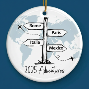 Travel All Around The World - Personalized Ceramic Ornament - Christmas Gift For Family Members, Gift For Adventure Travel Lovers 3 Travel2.png
