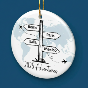 Travel All Around The World - Personalized Ceramic Ornament - Christmas Gift For Family Members, Gift For Adventure Travel Lovers 4 Travel1.png