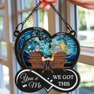 You & Me We Got This Till Our Last Breath Couple - Personalized Window Hanging Suncatcher Ornament - Gift For Her/Him, Husband/Wife, Couples on Anniversary, Valentine's Day 1 You Me We Got This Till Our Last Breath 2.png