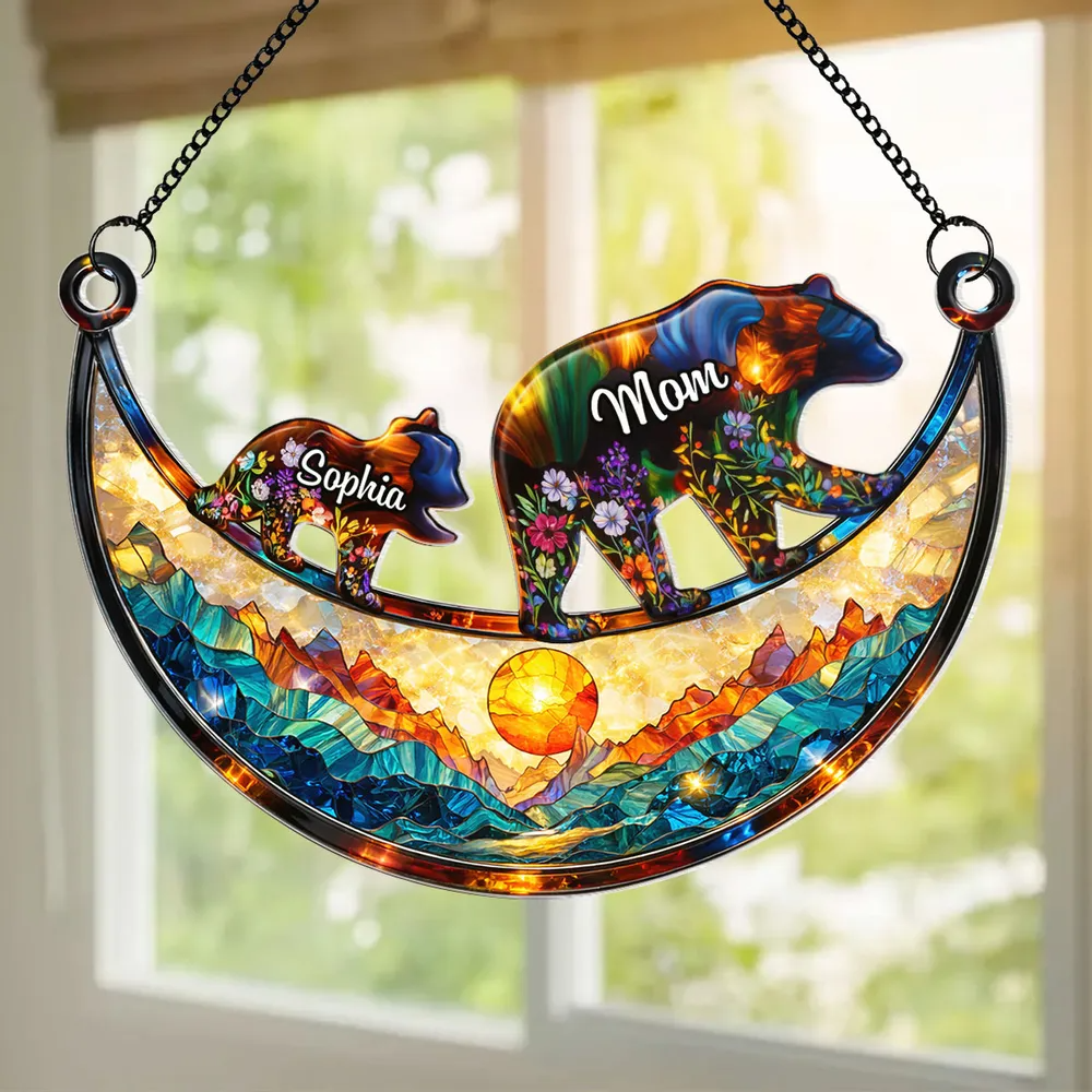 Custom Mama Bear – Personalized Window Hanging Suncatcher Ornament – Mother’s Day Gift For Mom, Mama, Mommy Custom Mama Bear – Personalized Window Hanging Suncatcher Ornament – Mother’s Day Gift For Mom, Mama, Mommy