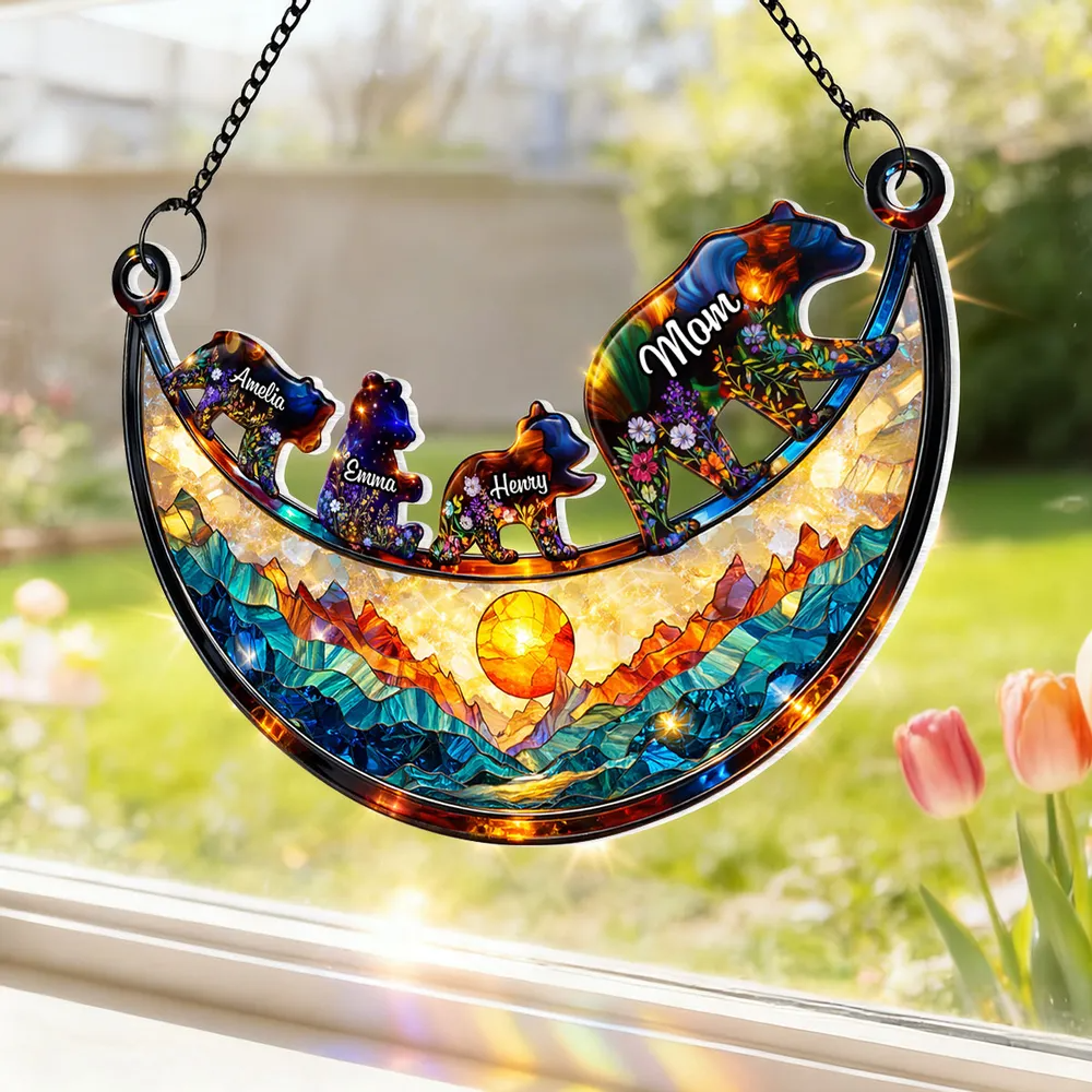 Custom Mama Bear – Personalized Window Hanging Suncatcher Ornament – Mother’s Day Gift For Mom, Mama, Mommy Custom Mama Bear – Personalized Window Hanging Suncatcher Ornament – Mother’s Day Gift For Mom, Mama, Mommy
