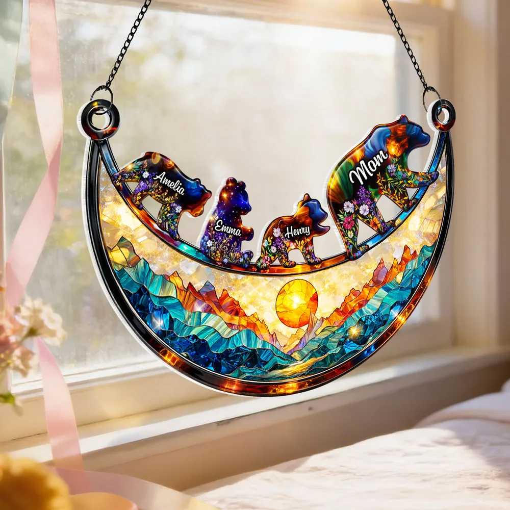 Custom Mama Bear – Personalized Window Hanging Suncatcher Ornament – Mother’s Day Gift For Mom, Mama, Mommy Custom Mama Bear – Personalized Window Hanging Suncatcher Ornament – Mother’s Day Gift For Mom, Mama, Mommy