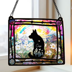 Loss Of Dog In Loving Memory – Personalized Window Hanging Suncatcher Ornament – Memorial Gift, Remembrance, Bereavement for Dog Owner
