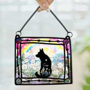 Loss Of Dog In Loving Memory Personalized Window Hanging Suncatcher Ornament 2.png