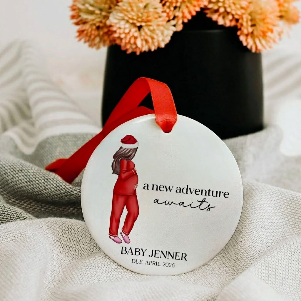Pregnant Mom Baby Bump’s First Christmas – Personalized Ceramic Ornament – Christmas Gift for Pregnant Woman Pregnant Mom Baby Bump’s First Christmas – Personalized Ceramic Ornament – Christmas Gift for Pregnant Woman