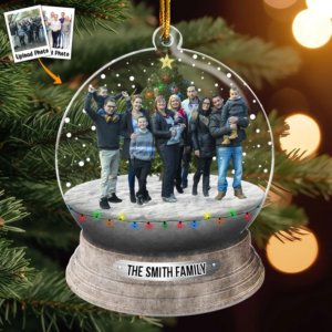Custom Photo Family Christmas – Personalized Custom Shaped Acrylic Ornament – Gift For Family Members, Mom, Dad, Grandparents