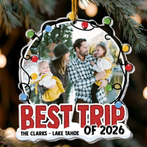Best Trip Of 2026 Christmas – Personalized Custom Shaped Acrylic Ornament – Christmas Gift For Family, Friends