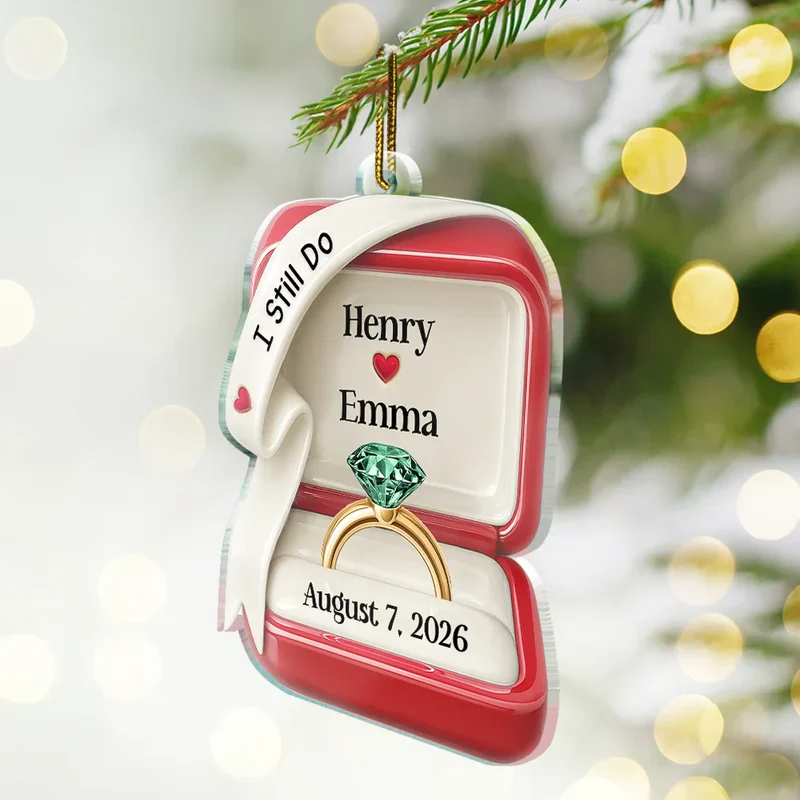 She Said Yes Engaged Married – Personalized Custom Shaped Acrylic Ornament – Christmas Gift For Engaged Couples, Newlyweds, Anniversaries She Said Yes Engaged Married – Personalized Custom Shaped Acrylic Ornament – Christmas Gift For Engaged Couples, Newlyweds, Anniversaries