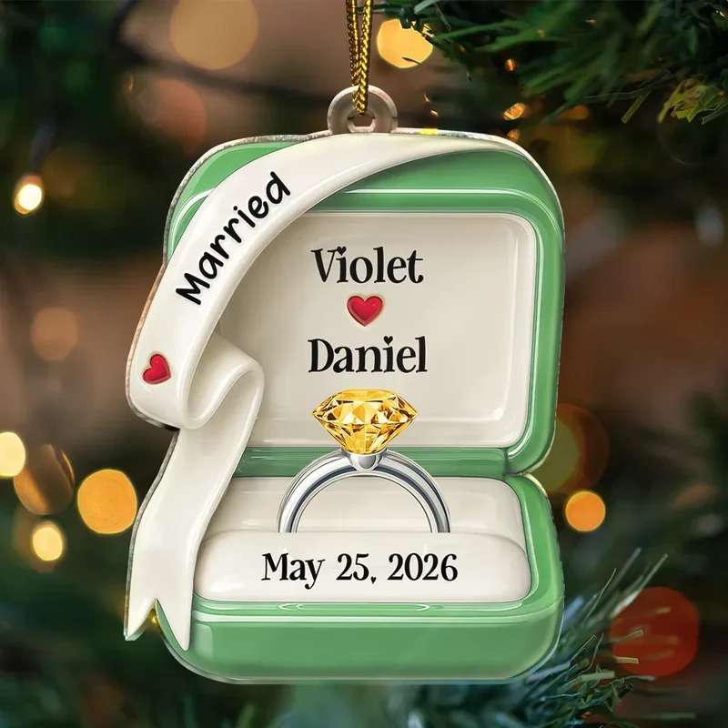 She Said Yes Engaged Married – Personalized Custom Shaped Acrylic Ornament – Christmas Gift For Engaged Couples, Newlyweds, Anniversaries She Said Yes Engaged Married – Personalized Custom Shaped Acrylic Ornament – Christmas Gift For Engaged Couples, Newlyweds, Anniversaries