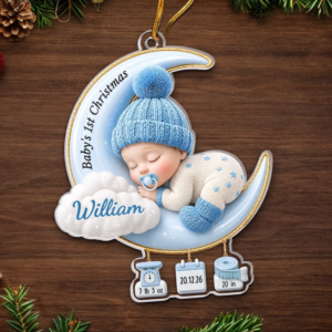 Sweet Dreams Little Angel Christmas - Personalized Custom Shaped Acrylic Ornament - Newborn Gifts, Babies 1st Christmas Gifts 4 SweetDreamsLittleAngel5.png