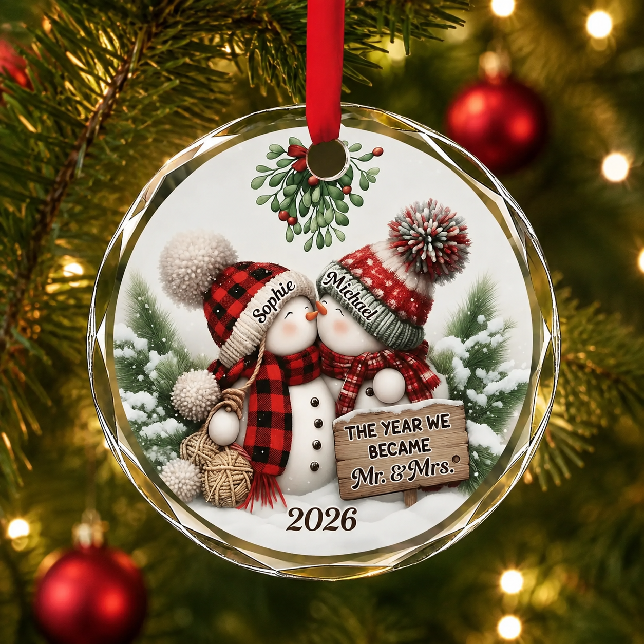 Our 1st Married Christmas Mr Mrs – Personalized Circle Glass Ornament – Christmas Gift For Her/Him, Husband/Wife, Couples, Newlywed Wedding Gift Our 1st Married Christmas Mr Mrs – Personalized Circle Glass Ornament – Christmas Gift For Her/Him, Husband/Wife, Couples, Newlywed Wedding Gift