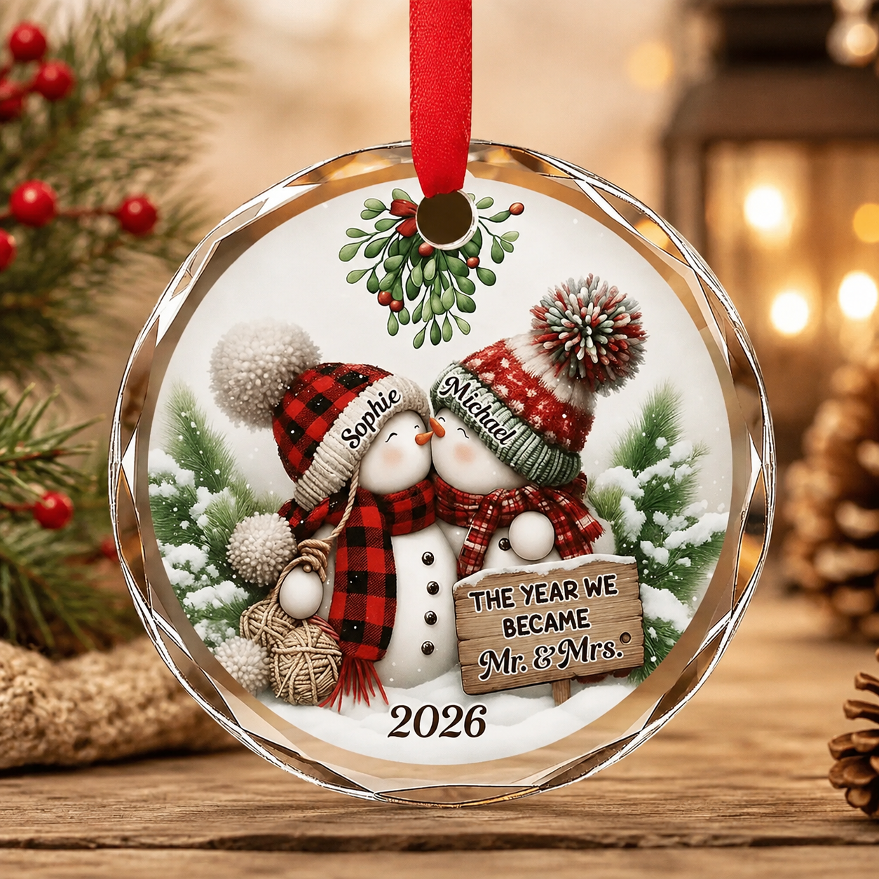 Our 1st Married Christmas Mr Mrs – Personalized Circle Glass Ornament – Christmas Gift For Her/Him, Husband/Wife, Couples, Newlywed Wedding Gift Our 1st Married Christmas Mr Mrs – Personalized Circle Glass Ornament – Christmas Gift For Her/Him, Husband/Wife, Couples, Newlywed Wedding Gift