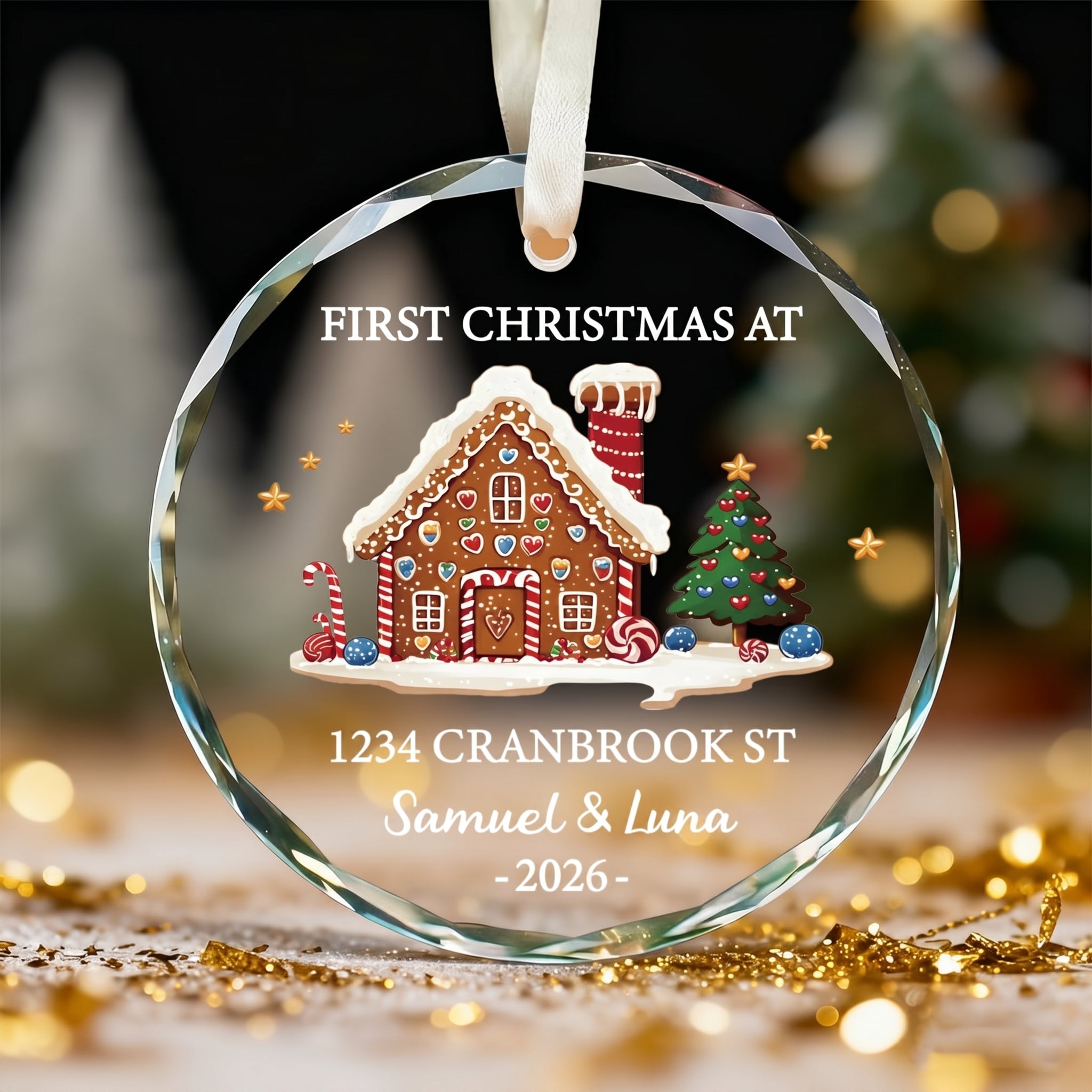 Our First Christmas At New Home – Personalized Circle Glass Ornament – Christmas Gift For Husband/Wife, Couples, Newlywed Wedding Gift Our First Christmas At New Home – Personalized Circle Glass Ornament – Christmas Gift For Husband/Wife, Couples, Newlywed Wedding Gift