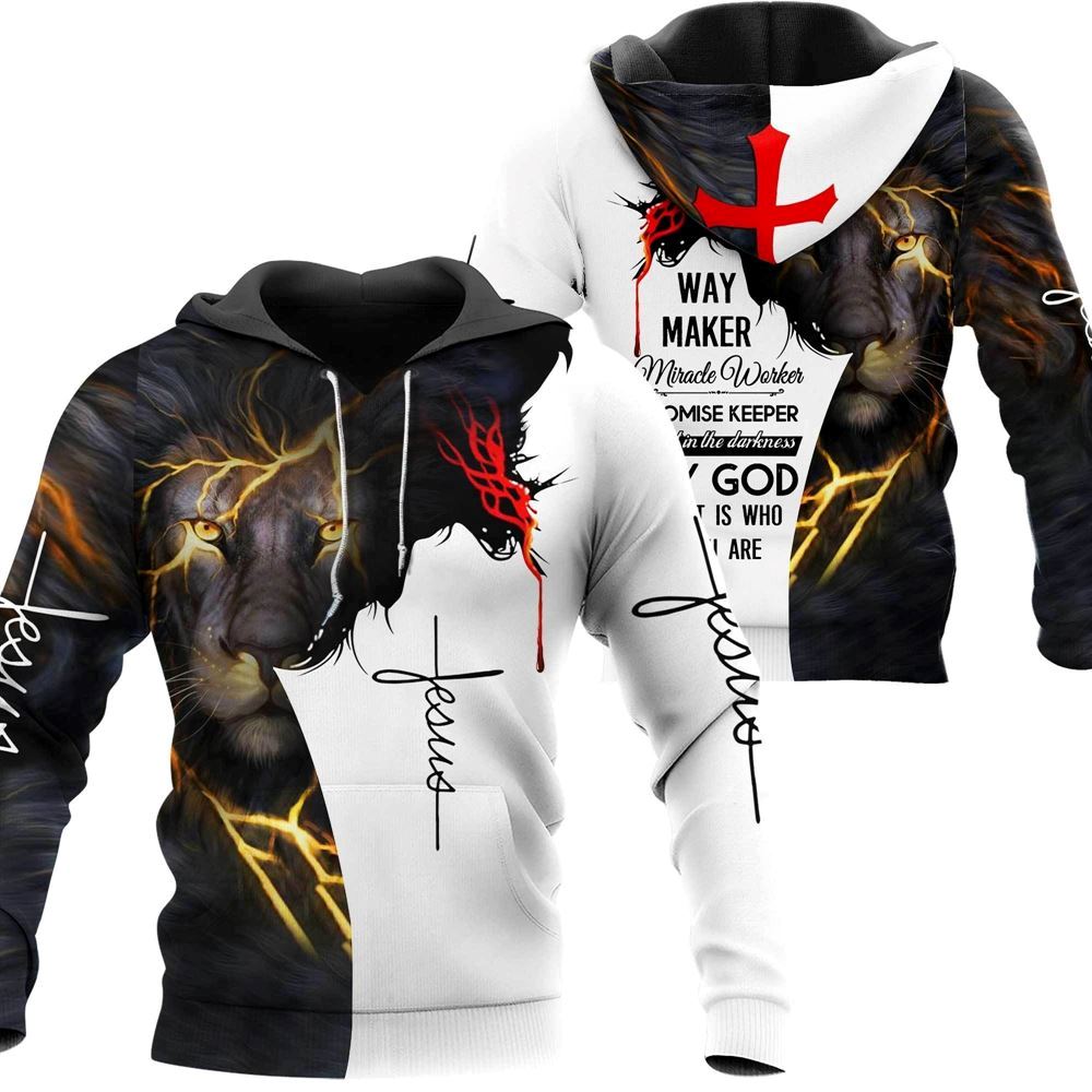 Lion Way Maker Miracle Worker God 3D Hoodie For Man And Women, Jesus Printed 3D Hoodie Lion Way Maker Miracle Worker God 3D Hoodie For Man And Women, Jesus Printed 3D Hoodie