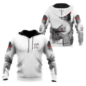 Faith Over Fear In the Arms Of Lord God 3D Hoodie For Man And Women, Jesus Printed 3D Hoodie