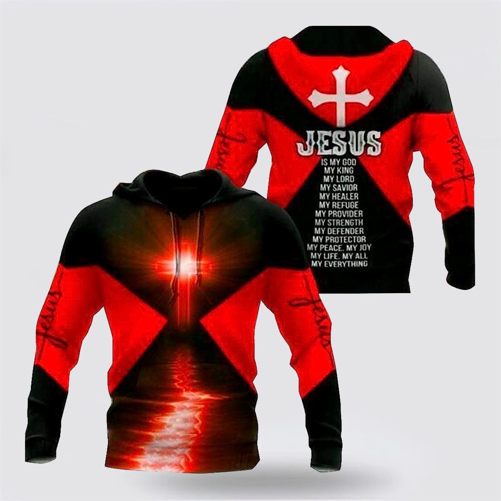 Red Black Jesus Is My Lord My King My God 3D Hoodies For Women Men, God 3D Printed Hoodie, Christian Apparel Hoodies Red Black Jesus Is My Lord My King My God 3D Hoodies For Women Men, God 3D Printed Hoodie, Christian Apparel Hoodies