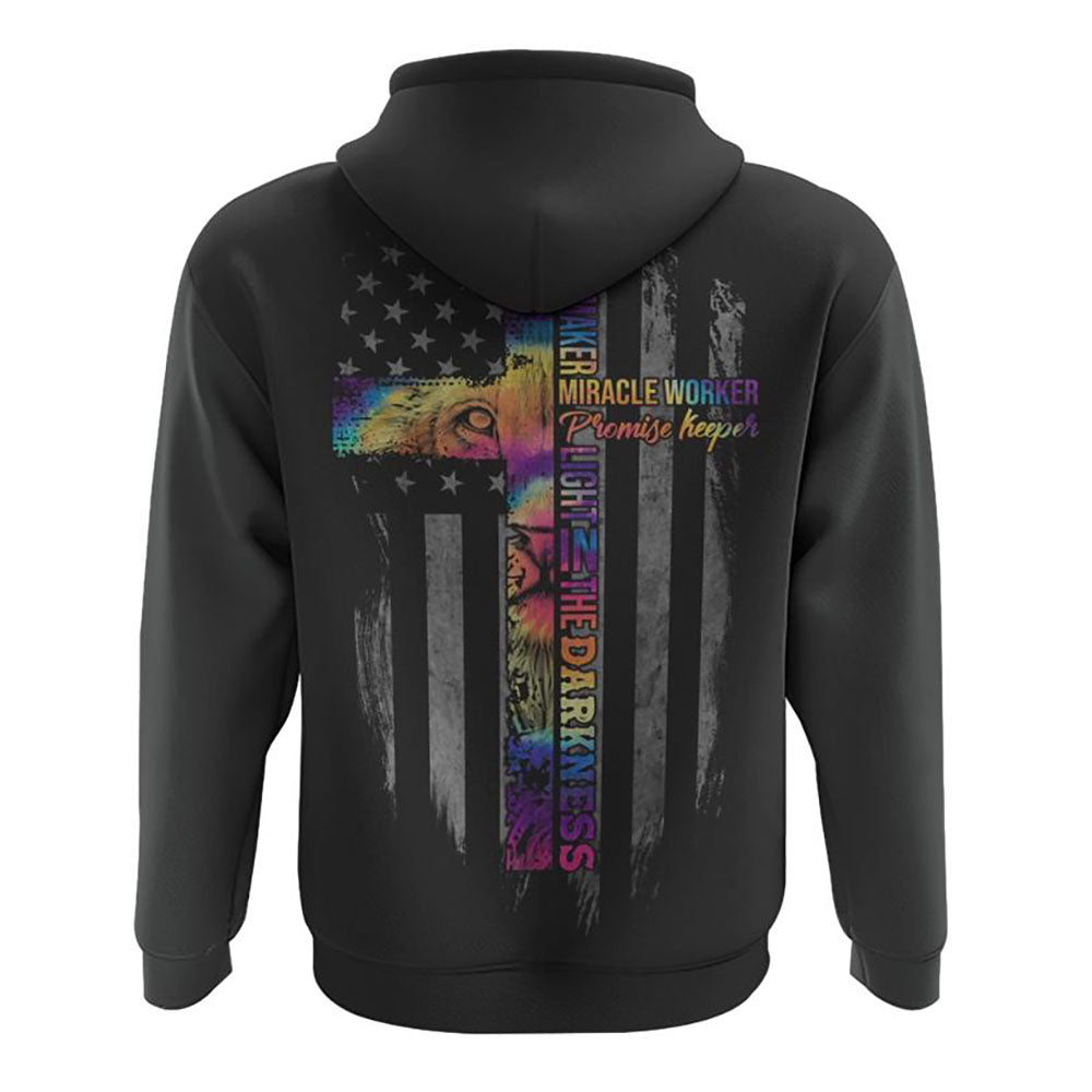 Way Maker Miracle Worker Promise Keeper Lion Cross Tie Dye Flag All Over Print 3D Hoodie, Christian Hoodie, Christian Sweatshirt, Bible Verse Shirt Way Maker Miracle Worker Promise Keeper Lion Cross Tie Dye Flag All Over Print 3D Hoodie, Christian Hoodie, Christian Sweatshirt, Bible Verse Shirt