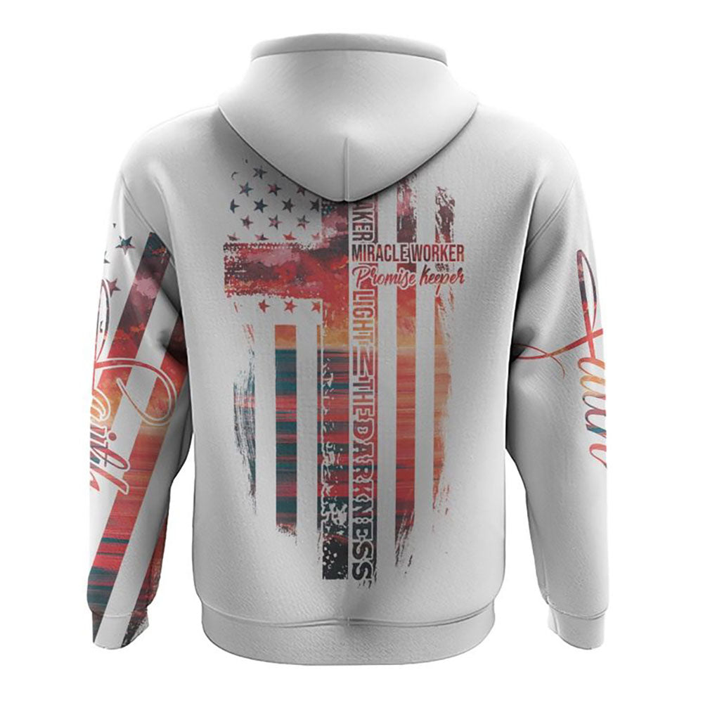 Way Maker Miracle Worker Promise Keeper Life In The Darkness Sunset Beach Flag All Over Print 3D Hoodie, Christian Hoodie, Bible Verse Shirt Way Maker Miracle Worker Promise Keeper Life In The Darkness Sunset Beach Flag All Over Print 3D Hoodie, Christian Hoodie, Bible Verse Shirt