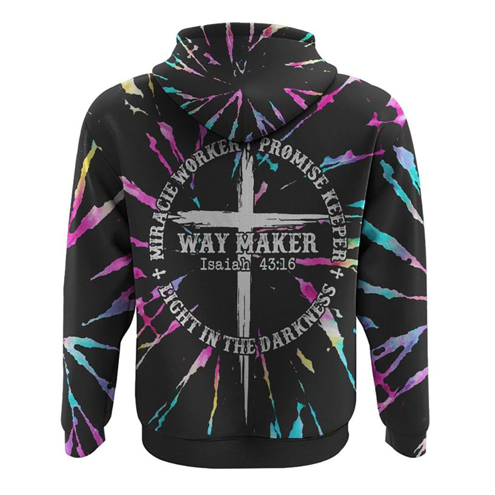 Way Maker Miracle Worker Promise Keeper Circle Tie Dye All Over Print 3D Hoodie, Christian Hoodie, Christian Sweatshirt, Bible Verse Shirt Way Maker Miracle Worker Promise Keeper Circle Tie Dye All Over Print 3D Hoodie, Christian Hoodie, Christian Sweatshirt, Bible Verse Shirt