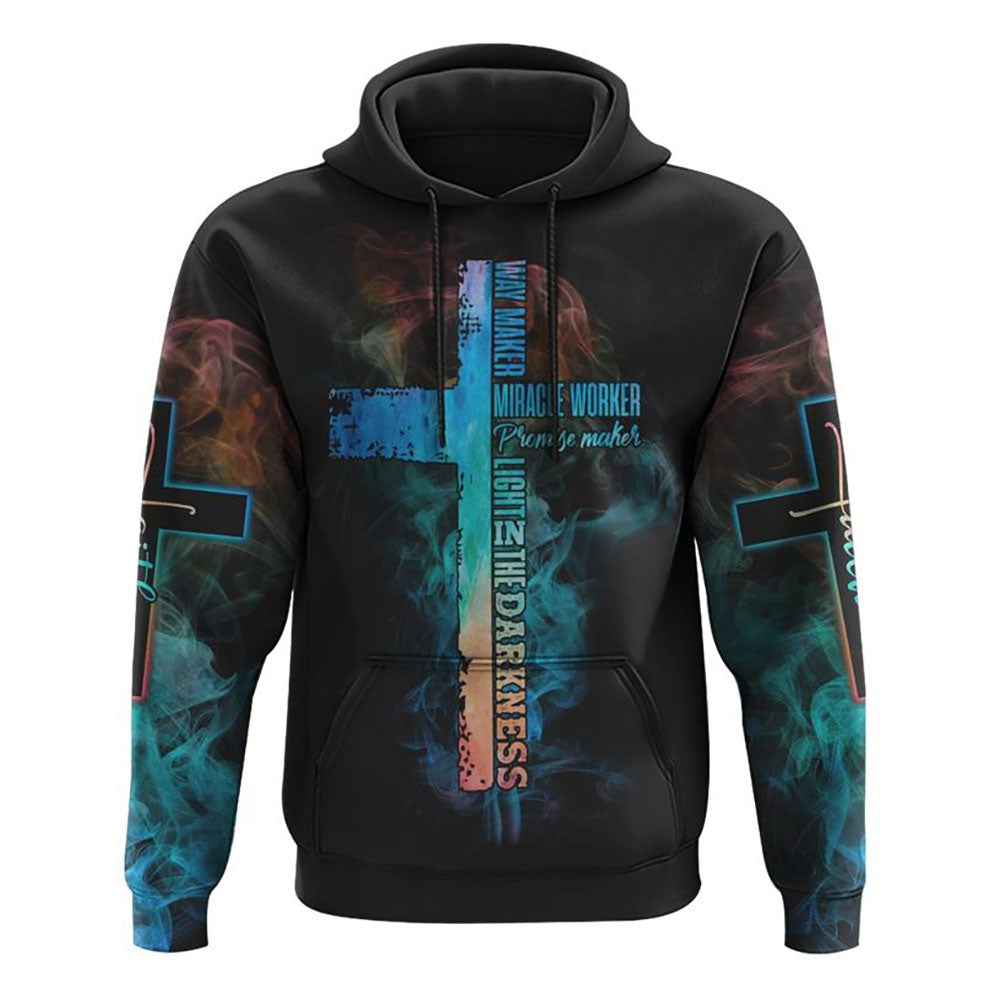 Way Maker Miracle Worker Lion Cross Smoke All Over Print 3D Hoodie, Christian Hoodie, Christian Sweatshirt, Bible Verse Shirt Way Maker Miracle Worker Lion Cross Smoke All Over Print 3D Hoodie, Christian Hoodie, Christian Sweatshirt, Bible Verse Shirt