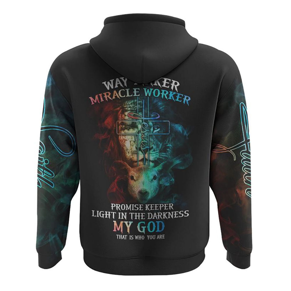 Way Maker Miracle Worker Jesus Lion Lamb All Over Print 3D Hoodie, Christian Hoodie, Christian Sweatshirt, Bible Verse Shirt Way Maker Miracle Worker Jesus Lion Lamb All Over Print 3D Hoodie, Christian Hoodie, Christian Sweatshirt, Bible Verse Shirt