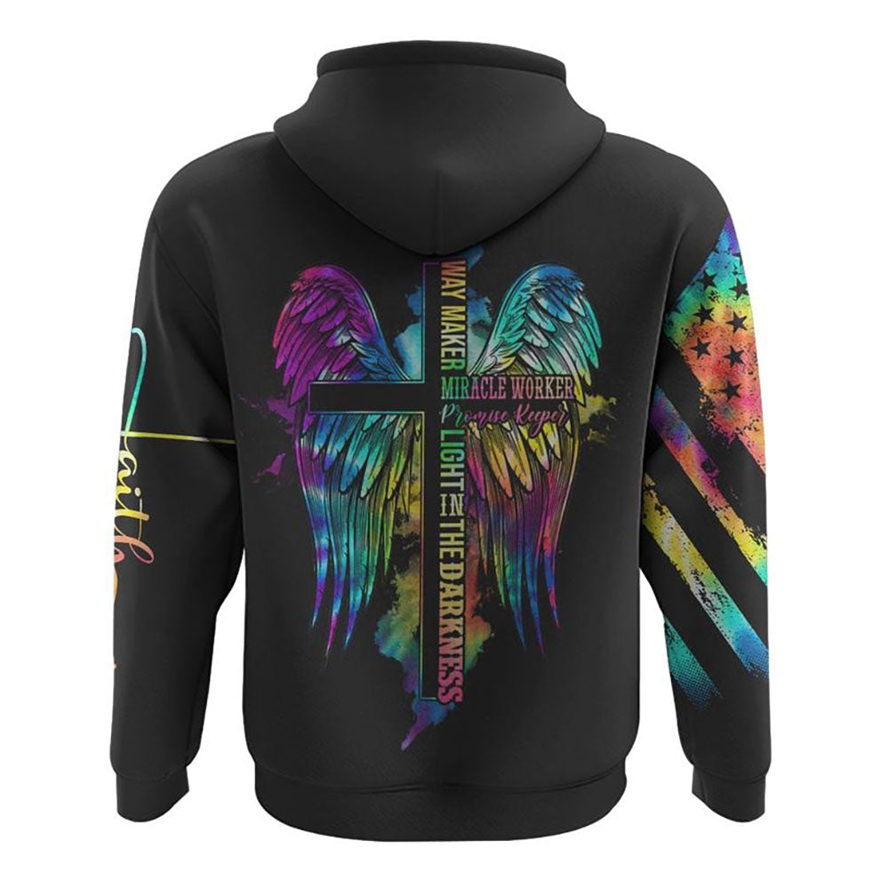 Way Maker Miracle Worker Cross Wings Tie Dye All Over Print 3D Hoodie, Christian Hoodie, Christian Sweatshirt, Bible Verse Shirt Way Maker Miracle Worker Cross Wings Tie Dye All Over Print 3D Hoodie, Christian Hoodie, Christian Sweatshirt, Bible Verse Shirt