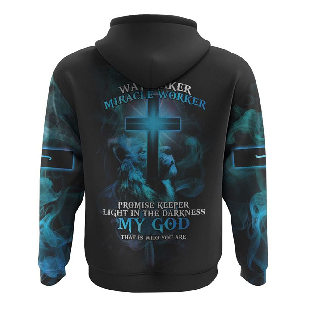 Way Maker Miracle Worker Blue Lion Cross All Over Print 3D Hoodie, Christian Hoodie, Christian Sweatshirt, Bible Verse Shirt Way Maker Miracle Worker Blue Lion Cross All Over Print 3D Hoodie, Christian Hoodie, Christian Sweatshirt, Bible Verse Shirt