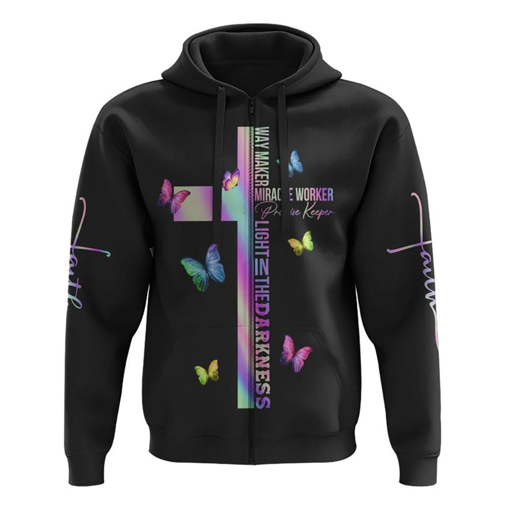 Way Maker Butterfly All Over Print 3D Hoodie, Christian Hoodie, Christian Sweatshirt, Bible Verse Shirt Way Maker Butterfly All Over Print 3D Hoodie, Christian Hoodie, Christian Sweatshirt, Bible Verse Shirt