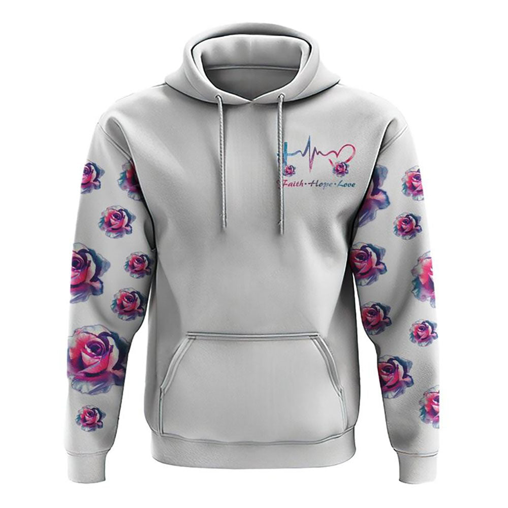 Watercolor Rose Faith Cross White All Over Print 3D Hoodie, Christian Hoodie, Christian Sweatshirt, Bible Verse Shirt Watercolor Rose Faith Cross White All Over Print 3D Hoodie, Christian Hoodie, Christian Sweatshirt, Bible Verse Shirt