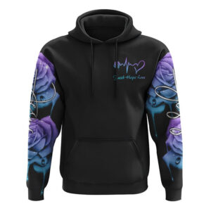 Watercolor Jesus Rose All Over Print 3D Hoodie, Christian Hoodie, Christian Sweatshirt, Bible Verse Shirt