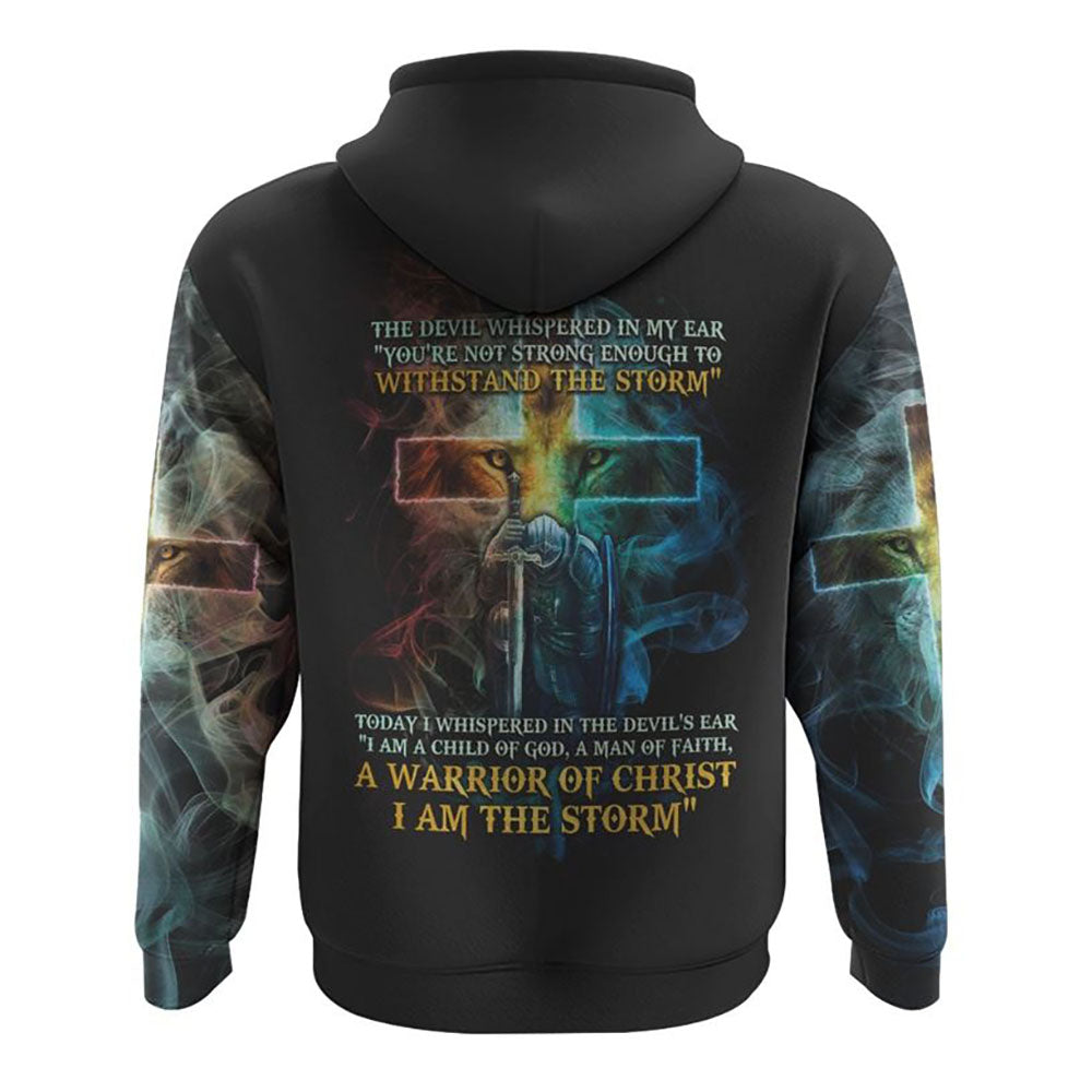 The Devil Whispered In My Ear Lion Warrior All Over Print 3D Hoodie, Christian Hoodie, Christian Sweatshirt, Bible Verse Shirt The Devil Whispered In My Ear Lion Warrior All Over Print 3D Hoodie, Christian Hoodie, Christian Sweatshirt, Bible Verse Shirt