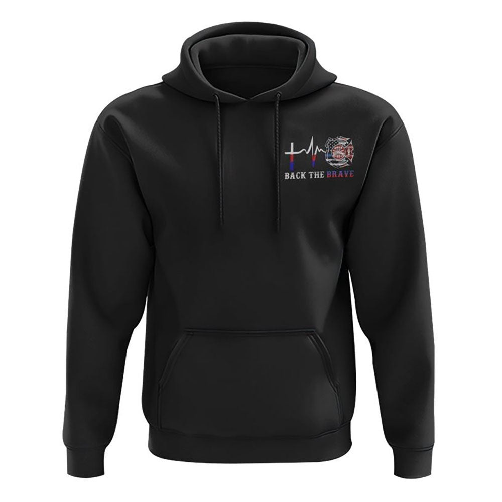 Stand For The Flag Kneel For The Cross Back The Brave Firefighter All Over Print 3D Hoodie, Christian Hoodie, Christian Sweatshirt, Bible Verse Shirt