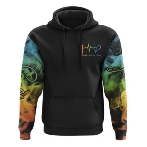 Rainbow Colorful Sunflower Faith Smoke All Over Print 3D Hoodie, Christian Hoodie, Christian Sweatshirt, Bible Verse Shirt