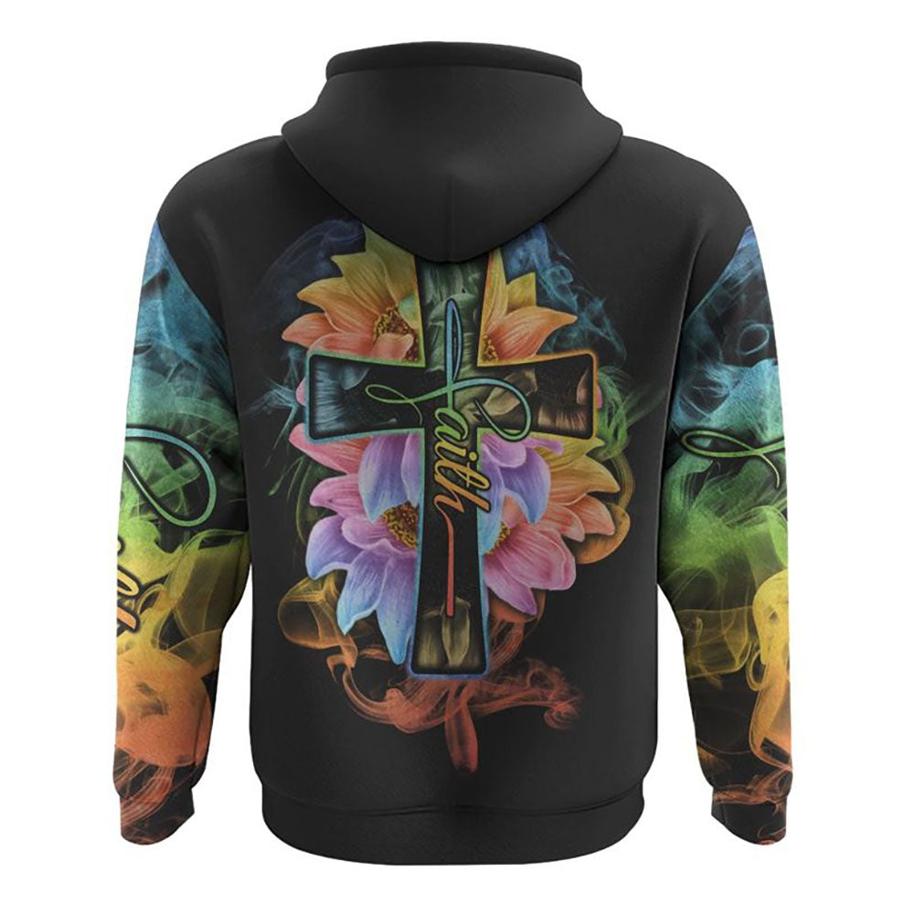 Rainbow Colorful Sunflower Faith Smoke All Over Print 3D Hoodie, Christian Hoodie, Christian Sweatshirt, Bible Verse Shirt Rainbow Colorful Sunflower Faith Smoke All Over Print 3D Hoodie, Christian Hoodie, Christian Sweatshirt, Bible Verse Shirt