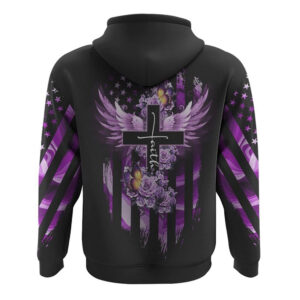 Purple Butterfly Rose Cross Faith Flag All Over Print 3D Hoodie Christian Hoodie Christian Sweatshirt Bible Verse Shirt 2 pydnlb.jpg