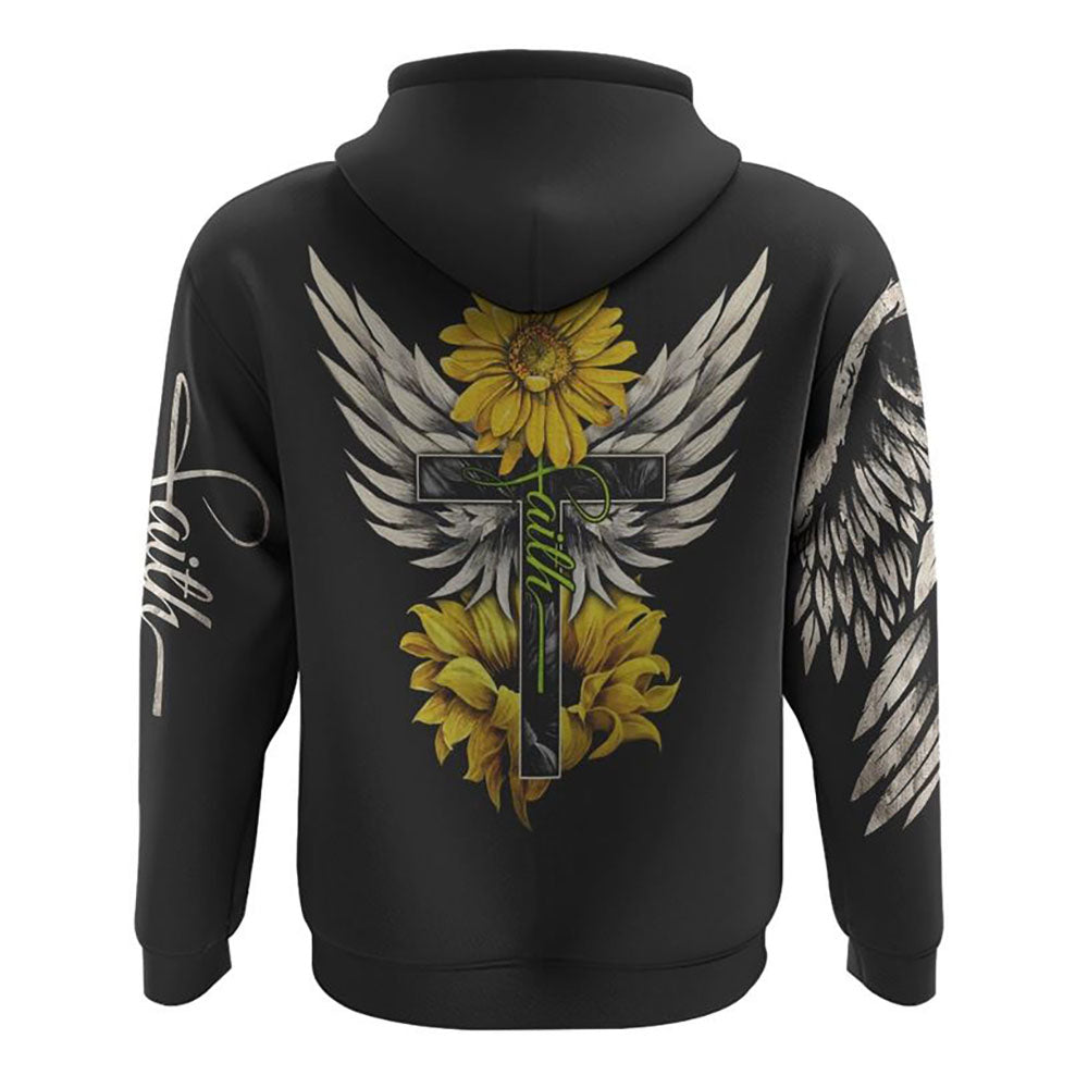 Painting Sunflower Cross Faith Wings All Over Print 3D Hoodie, Christian Hoodie, Christian Sweatshirt, Bible Verse Shirt Painting Sunflower Cross Faith Wings All Over Print 3D Hoodie, Christian Hoodie, Christian Sweatshirt, Bible Verse Shirt